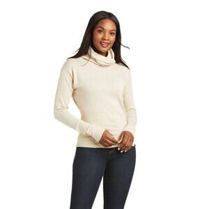Ariat Lexi Sweater Tan Oatmeal Turtle Neck Pull Over Women's Sz Med
